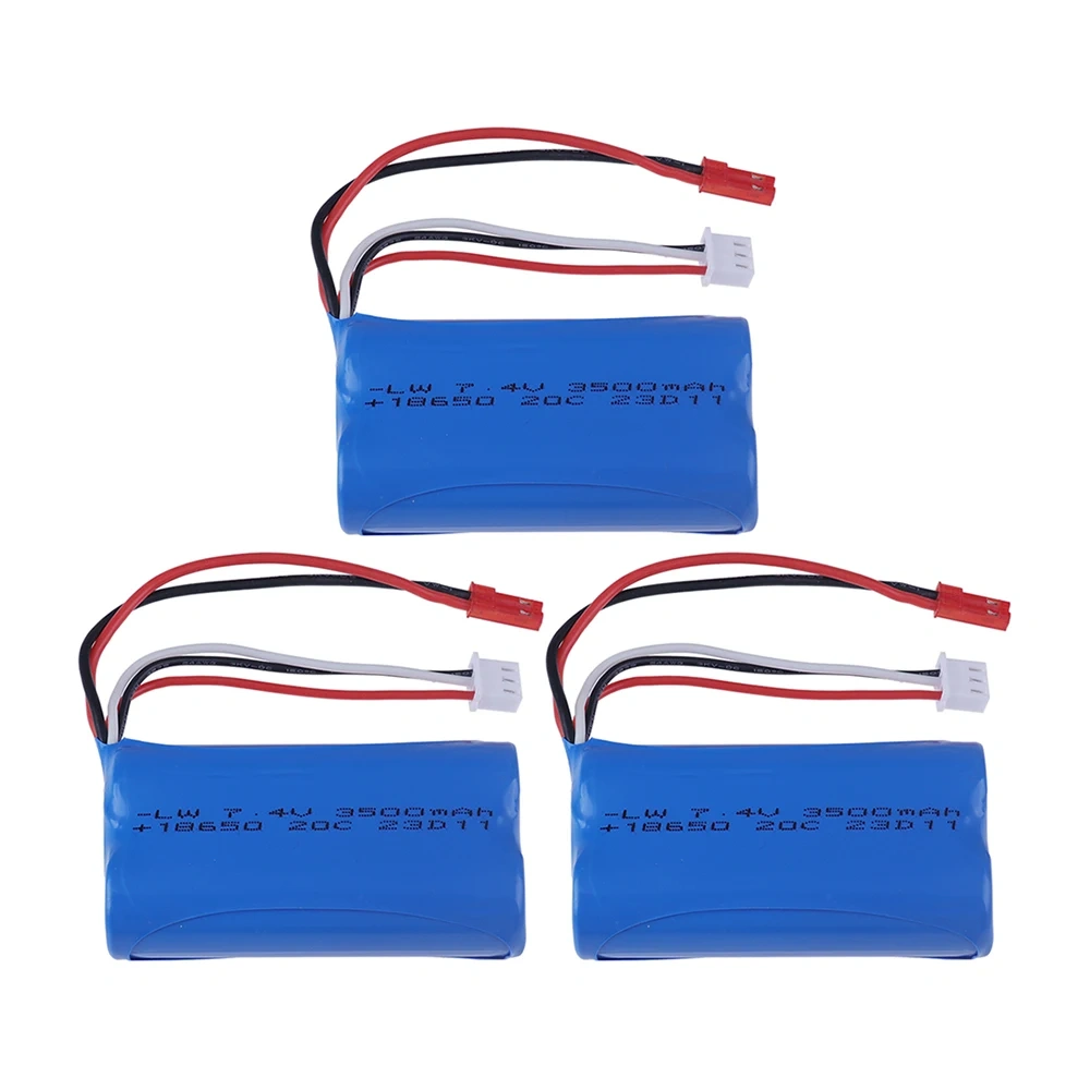 Upgrade 18650 Battery 2S 7.4V 3500mAh Li-ion Battery with JST Plug For HuanQi 957/948/848B/827B/823/955/956 MJX F45/T55 RC Car