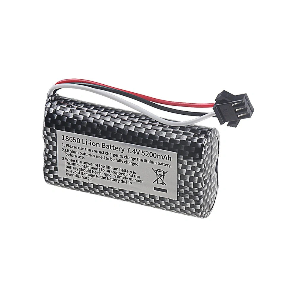 7.4V 5200mAh Li-ion Battery with SM-3P Plug For MN99S MN82 MN90 MN128 MN78 LC79 Remote Control Car Battery Parts 2S 18650 20C