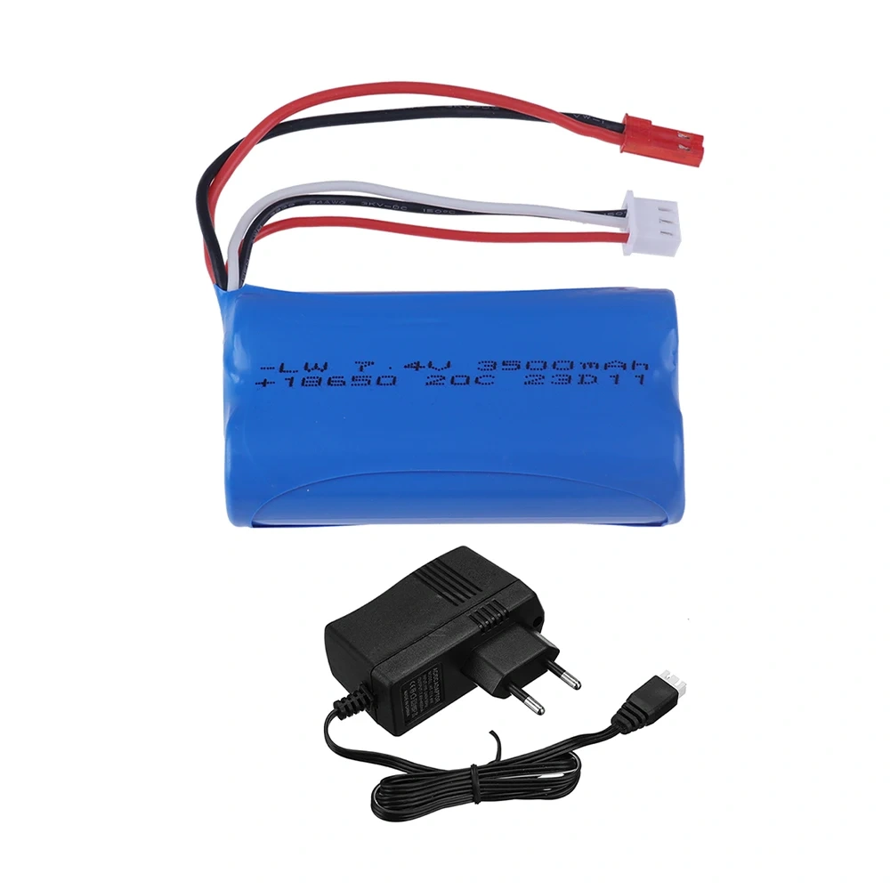 Upgraded 3000mAh to 3500mAh 7.4V 18650 Li-ion Battery With JST Plug and Charger For RC Racing Truck Electric Toys Backup battery