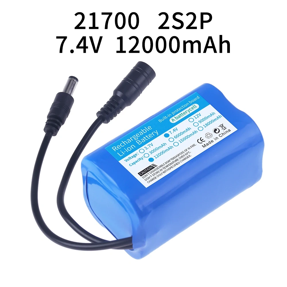 7.4V 12000mAh 21700 Li-ion Battery For T188 T888 2011-5 V007 C18 H18 Remote Control RC Fishing Bait Boat Spare Battery Parts