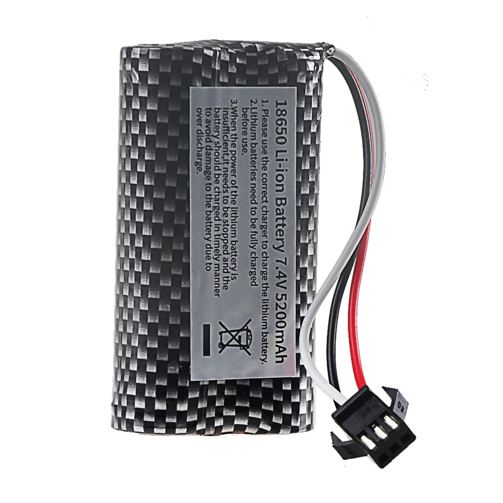 7.4V 5200mAh Li-ion Battery with SM-3P Plug For MN99S MN82 MN90 MN128 MN78 LC79 Remote Control Car Battery Parts 2S 18650 20C