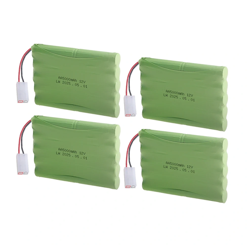 Upgrade 5000mAh 12V NiMH Battery with Tamiya Plug for Rc toy Cars Tanks Trains Robots Boats, Ni-MH AA 12v Rechargeable Battery