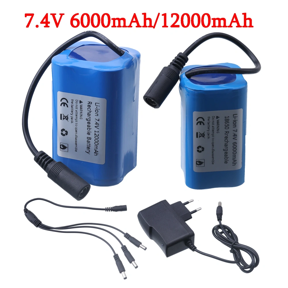 2011-5 T188 T888 C18 V007 Remote Control RC Fishing Hook Bait Boats Ship Spare Battery Parts 7.4V 6000Mah/12000mAh Battery