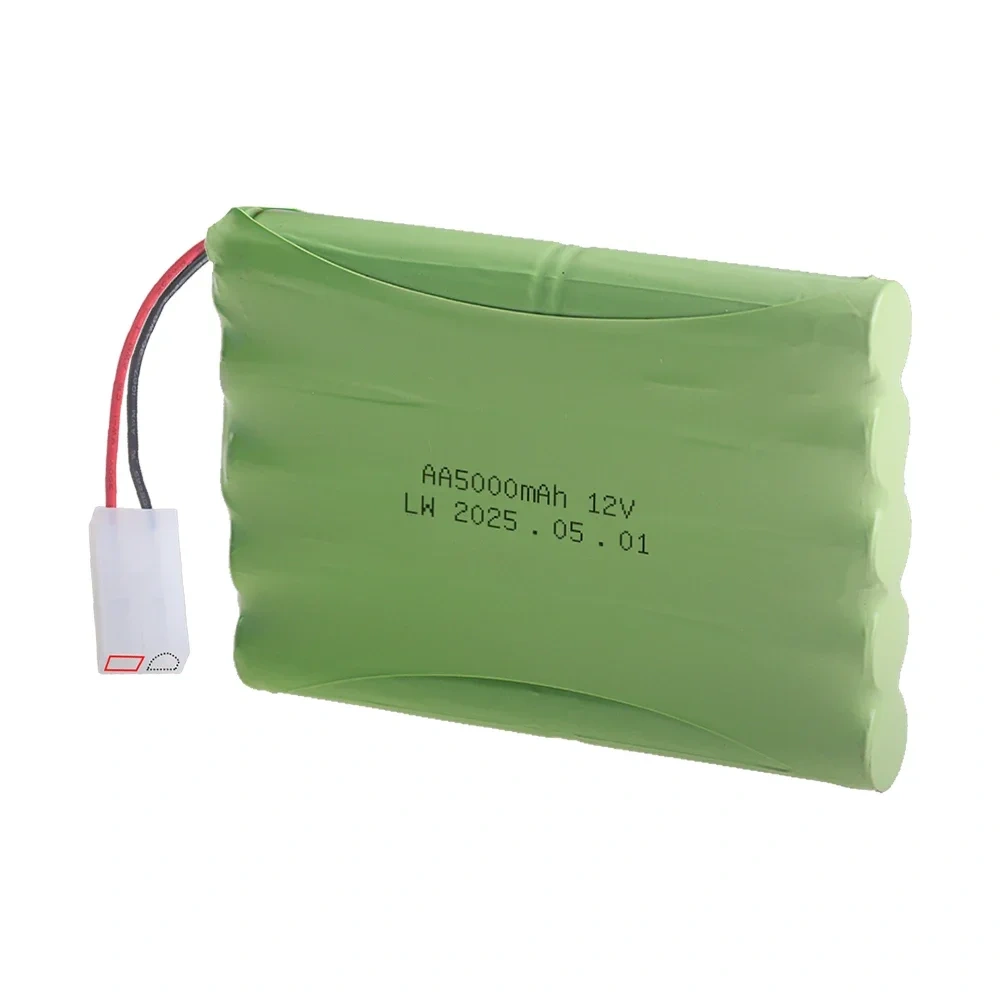Upgrade 5000mAh 12V NiMH Battery with Tamiya Plug for Rc toy Cars Tanks Trains Robots Boats, Ni-MH AA 12v Rechargeable Battery