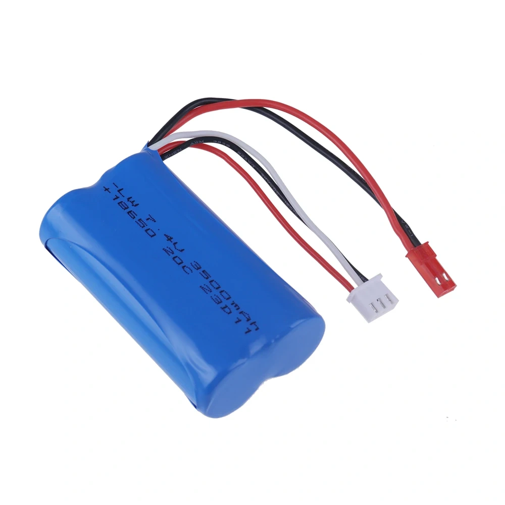 Upgraded 3000mAh to 3500mAh 7.4V 18650 Li-ion Battery With JST Plug and Charger For RC Racing Truck Electric Toys Backup battery