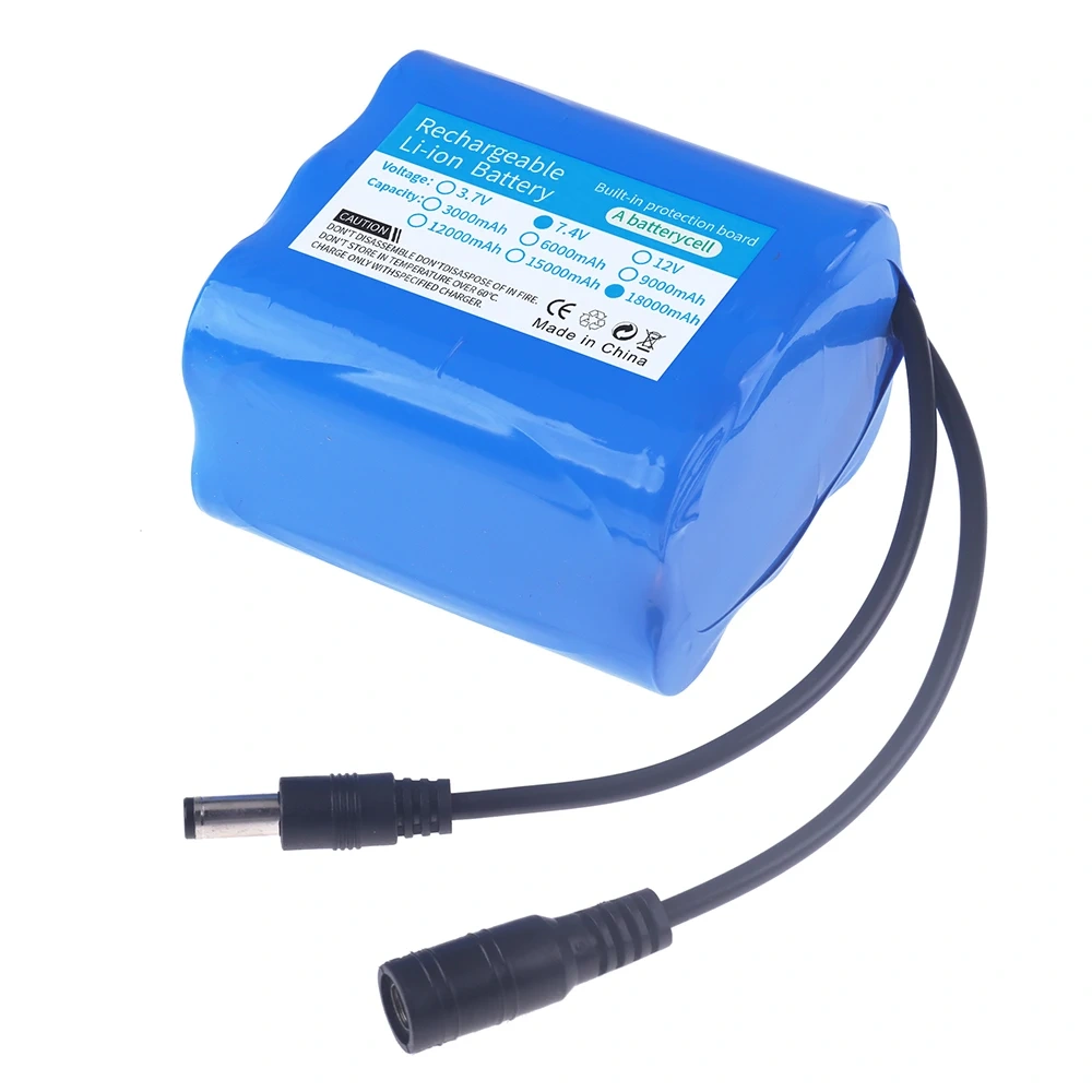 7.4V 18000mAh 21700 Li-ion Battery For Remote Control RC Fishing Bait Boat, Fishing LED Lights, Bicycle Lights Spare Battery