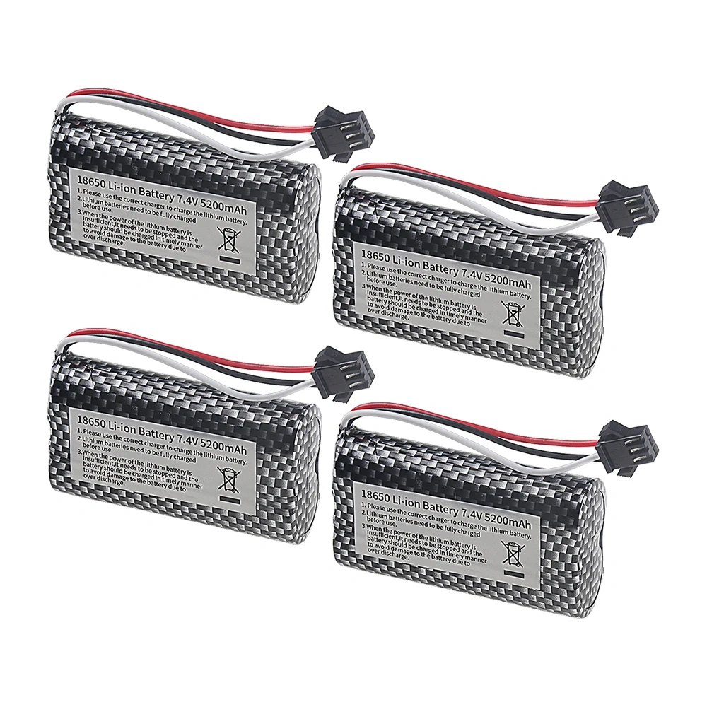 7.4V 5200mAh Li-ion Battery with SM-3P Plug For MN99S MN82 MN90 MN128 MN78 LC79 Remote Control Car Battery Parts 2S 18650 20C