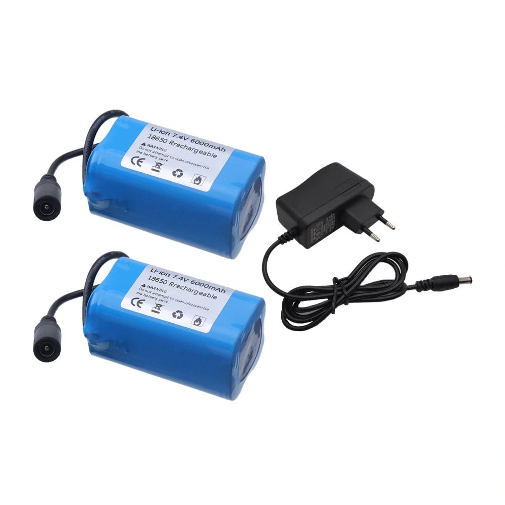 Li-ion 6000mAh 7.4V 2S1P Battery For T188 2011-5 T888 V007 H18 Remote Control Fish Finder Fishing Bait Boat 7.4V Battery Charger