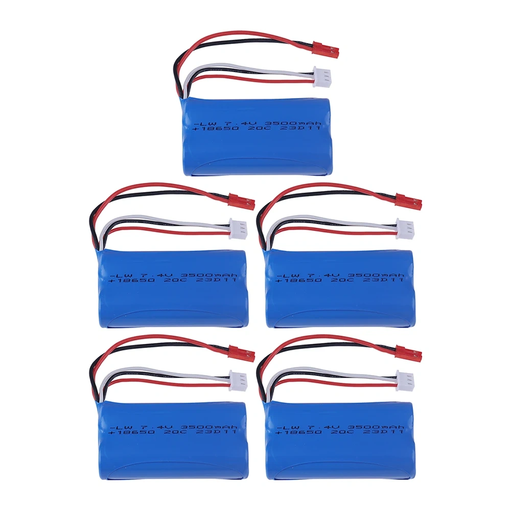Upgrade 18650 Battery 2S 7.4V 3500mAh Li-ion Battery with JST Plug For HuanQi 957/948/848B/827B/823/955/956 MJX F45/T55 RC Car