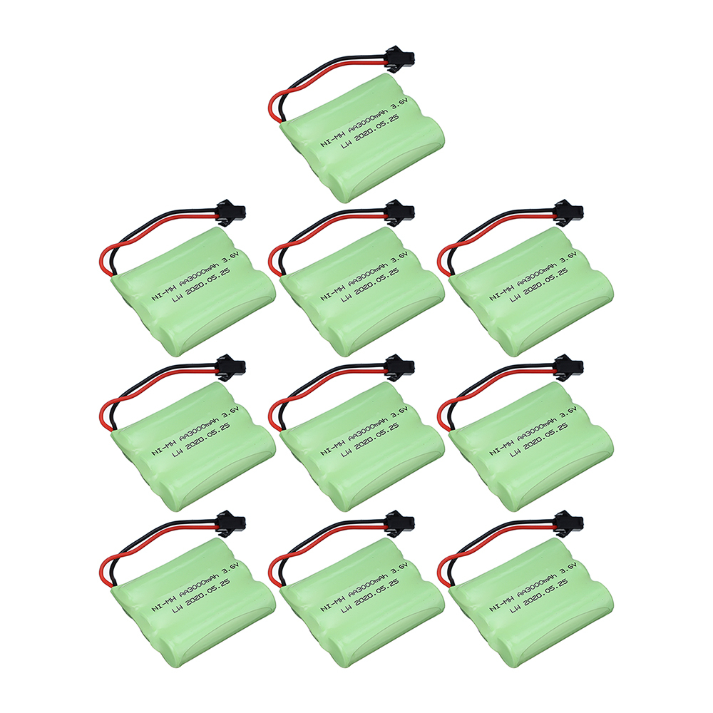 3.6v NiMH Battery For Rc toy Car trucks Tanks Trains Robot Boat Gun upgrade Ni-MH AA 3000mAh 3.6v Rechargeable Battery pack