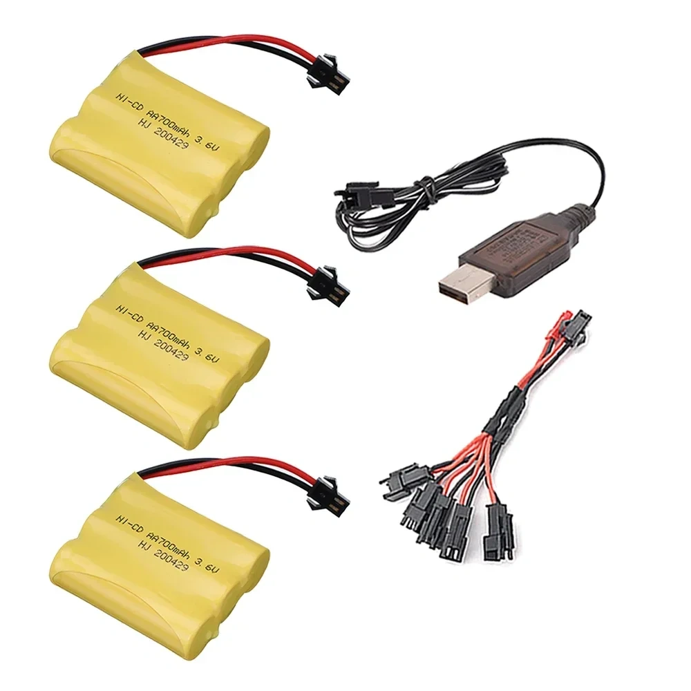 3.6V 700mah NiCD Aa Battery / 3.6V Charger Sets For Rc toys Cars Trucks Tank Robot Boat Gun 3* AA 700mah 3.6v Nicd Battery