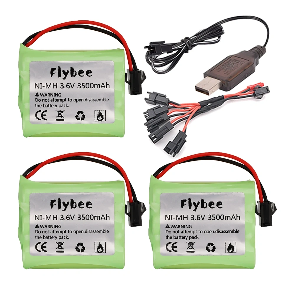 Ni-MH 3.6V 3500mAh Battery 3*AA Remote Control Toys Off-road Racing Car 3.6V Battery Truck Train Boats Tanks RC Toy battery pack