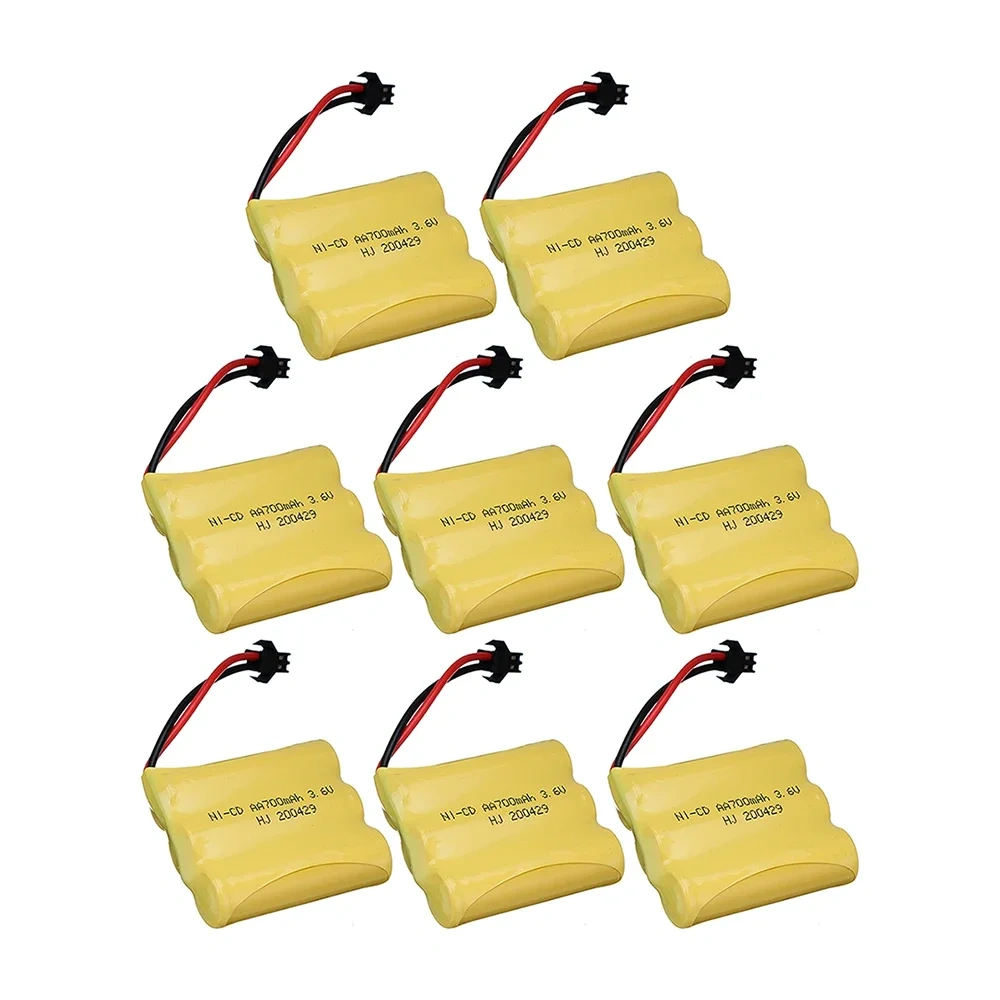 2-10pcs Ni-CD 3.6V 700mah Rechargeable Battery For Rc toys Cars Trucks Tank Robot Boat Gun 3*AA 700mah 3.6v Nicd Battery SM Plug