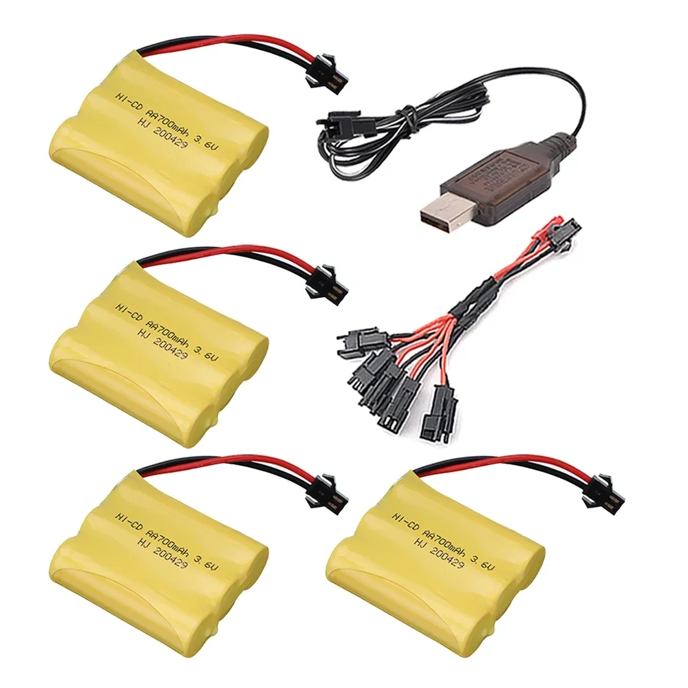 3.6V 700mah NiCD Aa Battery / 3.6V Charger Sets For Rc toys Cars Trucks Tank Robot Boat Gun 3* AA 700mah 3.6v Nicd Battery