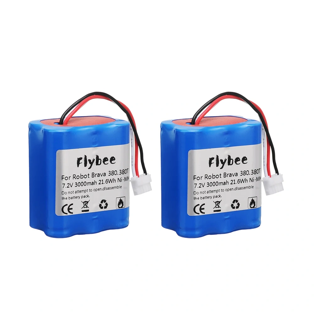 Original 7.2V 3.0Ah/3000mAh Battery for iRobot Roomba Braava 380 380T 381 Mint 5200c Ni-MH 7.2v Rechargeable battery 1/2Pcs