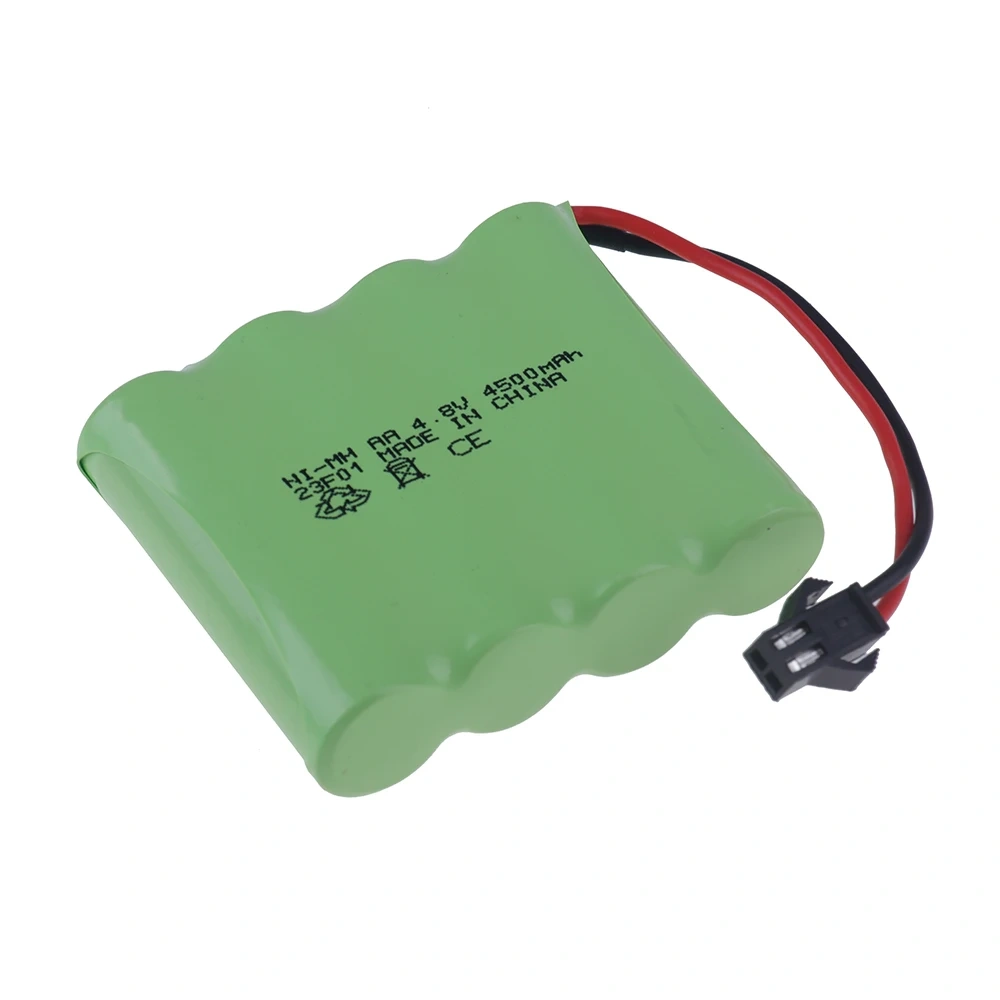 4.8v 4500mah NiMH Battery With SM Plug For Rc toys Cars Tanks Trucks Robots Boats Guns Ni-MH 4*AA 4.8v Rechargeable Battery Pack