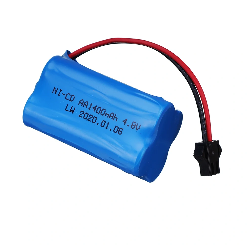 (SM Plug) 4.8v 1400mah NiCD Battery/Charger For Rc toys Cars Tanks Robots Boats Guns Ni-MH 4*AA 4.8v Rechargeable Battery Pack