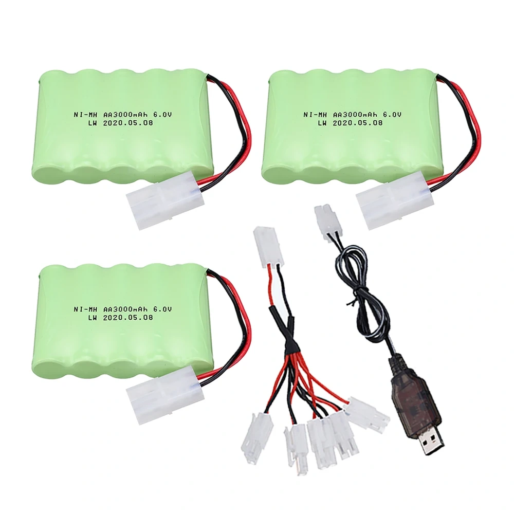 Ni-MH 6v 3000mah Battery + USB Charger For Rc toys Cars Tanks Trucks Robots Boats 5*AA 6v Rechargeable Battery Pack Tamiya Plug