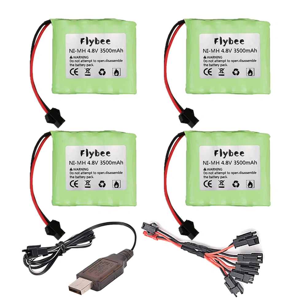 (SM plug) 4.8v 3500mah NiMH Battery For Rc toys Cars Trucks Tanks Robots Boats Guns 4.8v Rechargeable Battery 4* AA Battery Pack