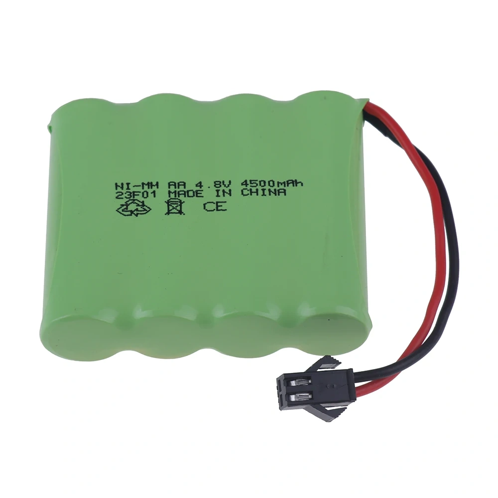 4.8v 4500mah NiMH Battery With SM Plug For Rc toys Cars Tanks Trucks Robots Boats Guns Ni-MH 4*AA 4.8v Rechargeable Battery Pack
