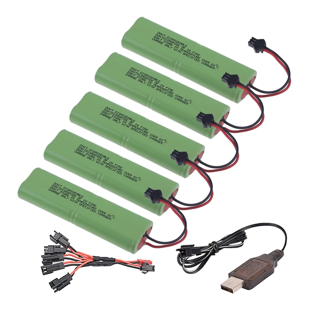Ni-MH 4.8V 4500mah Rechargeable Battery + USB Charger For Rc toys Cars Tanks Trucks Robot Boats Gun 3000/3500mAh 4.8V AA Battery
