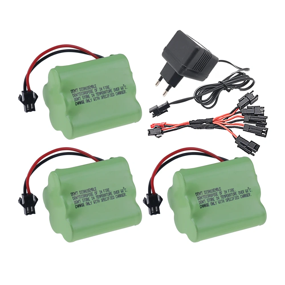 RC Trucks RC Cars RC Tanks RC Boats High Capacity 6V 4500mAh Ni-MH Rechargeable 5*AA 6.0v Battery SM plug / Charger Sets