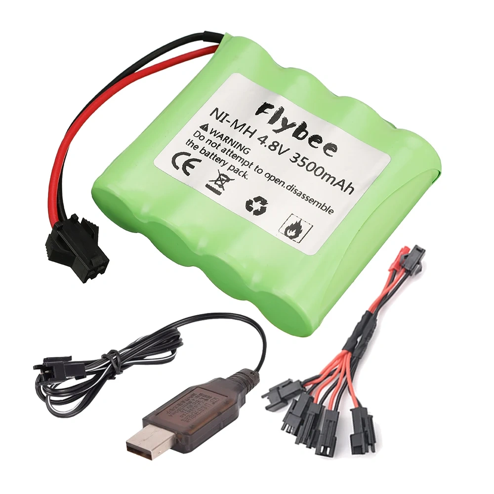 (SM plug) 4.8v 3500mah NiMH Battery For Rc toys Cars Trucks Tanks Robots Boats Guns 4.8v Rechargeable Battery 4* AA Battery Pack