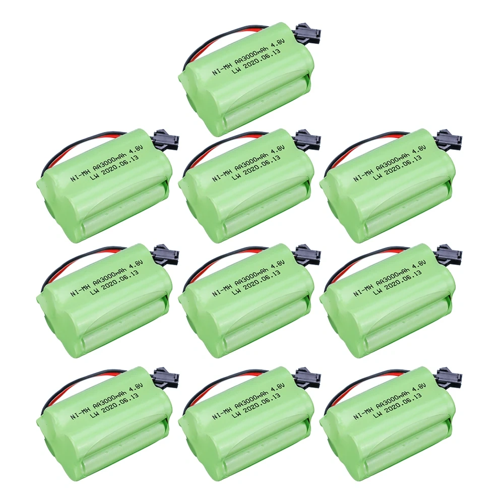 4.8V 3000mAh NIMH Battery For Rc Toys Cars Trucks RC Tanks Robots Boat Toy Battery AA 4.8v Rechargeable Battery Pack wholesale