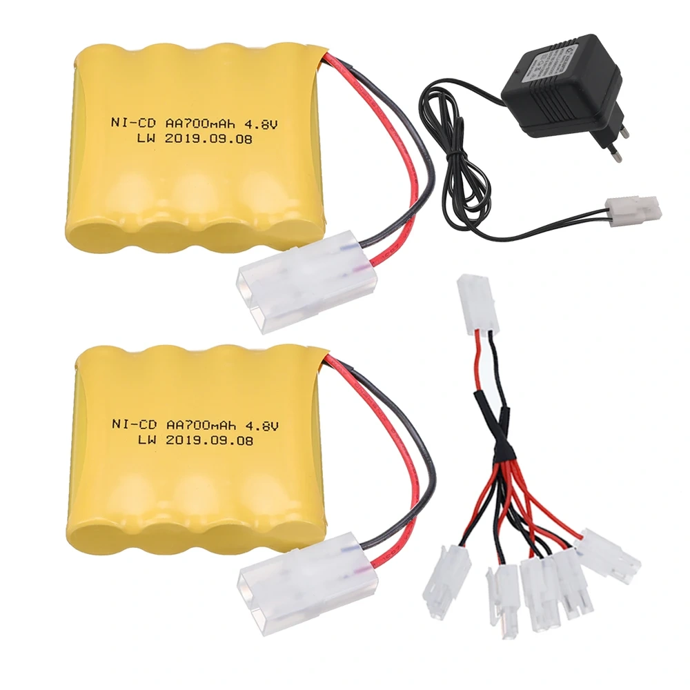 700mah 4.8v Rechargeable Battery Charger For Rc toys Cars Trucks Tanks Robots NI-CD Battery AA 4.8v Batteries Pack For Rc Boats