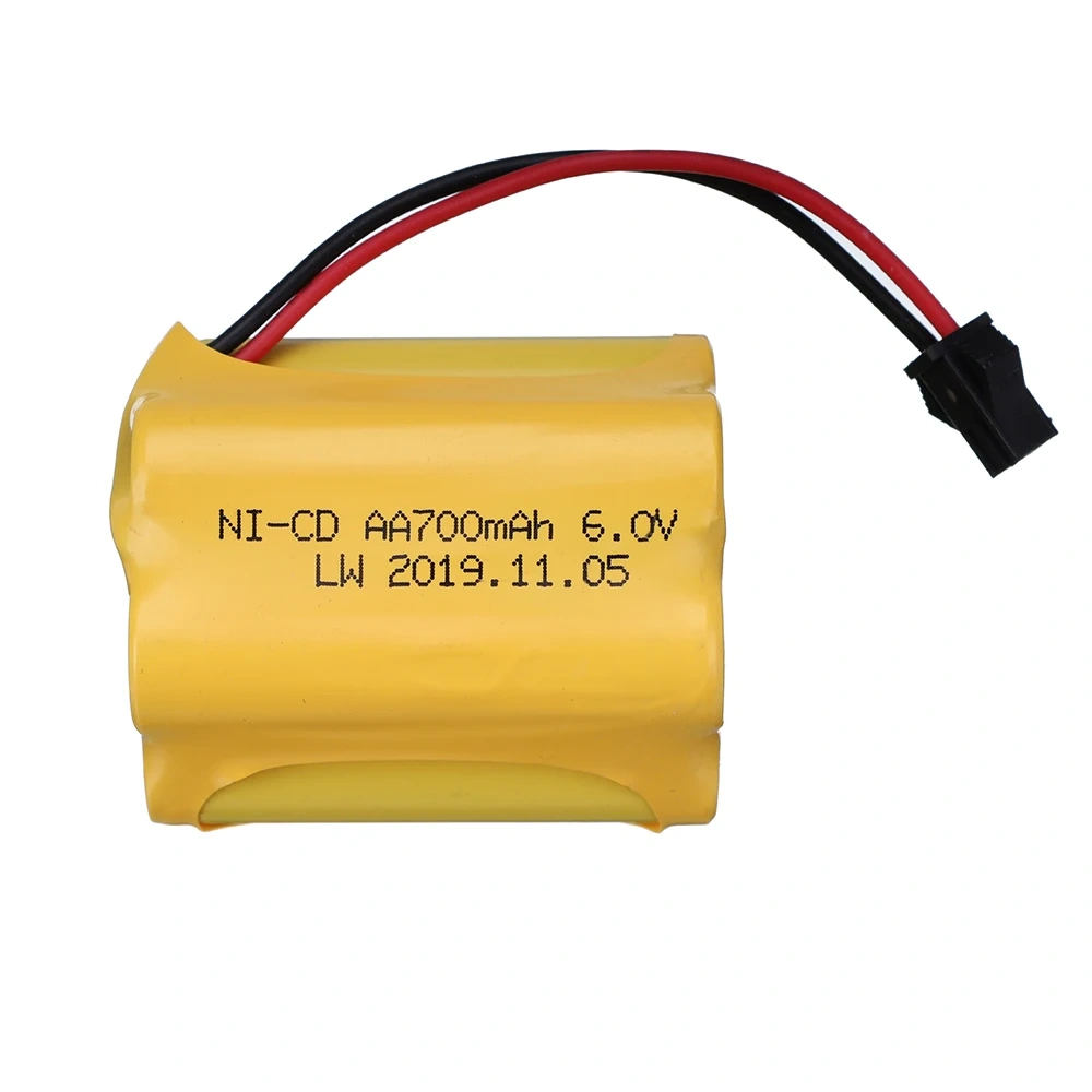 6V 700mAh NiCD Battery + 6V Charger For RC Cars Robots Tanks Truck Boats 6v Ni-CD Battery Aa 700mah 6v Rechargeable Battery Pack