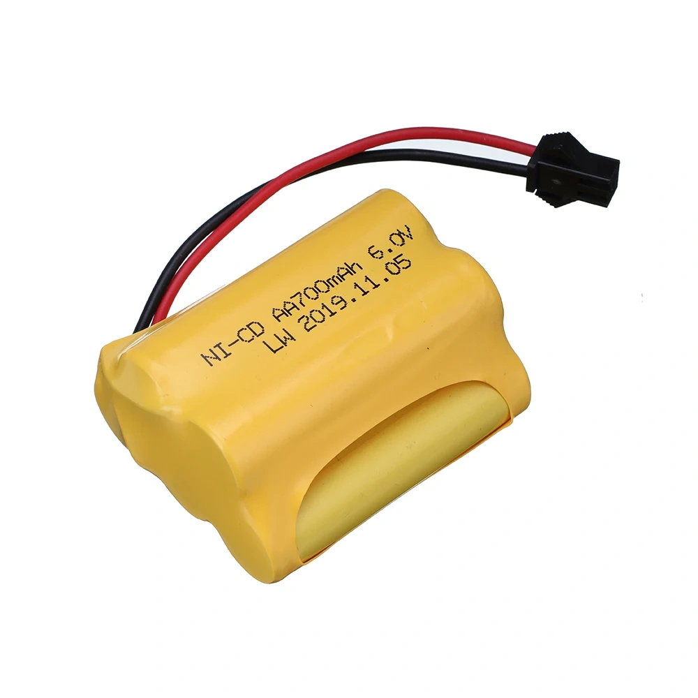 6V 700mAh NiCD Battery + 6V Charger For RC Cars Robots Tanks Truck Boats 6v Ni-CD Battery Aa 700mah 6v Rechargeable Battery Pack