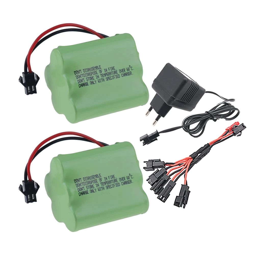 RC Trucks RC Cars RC Tanks RC Boats High Capacity 6V 4500mAh Ni-MH Rechargeable 5*AA 6.0v Battery SM plug / Charger Sets