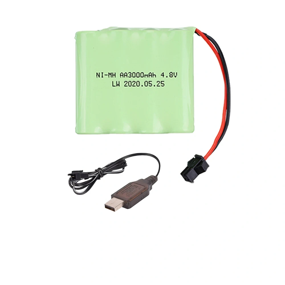 4.8v 3000mah Battery + USB Charger For Rc Cars Tanks Robots Boats Truck Guns toys NiMH AA 4.8v Rechargeable Battery Pack