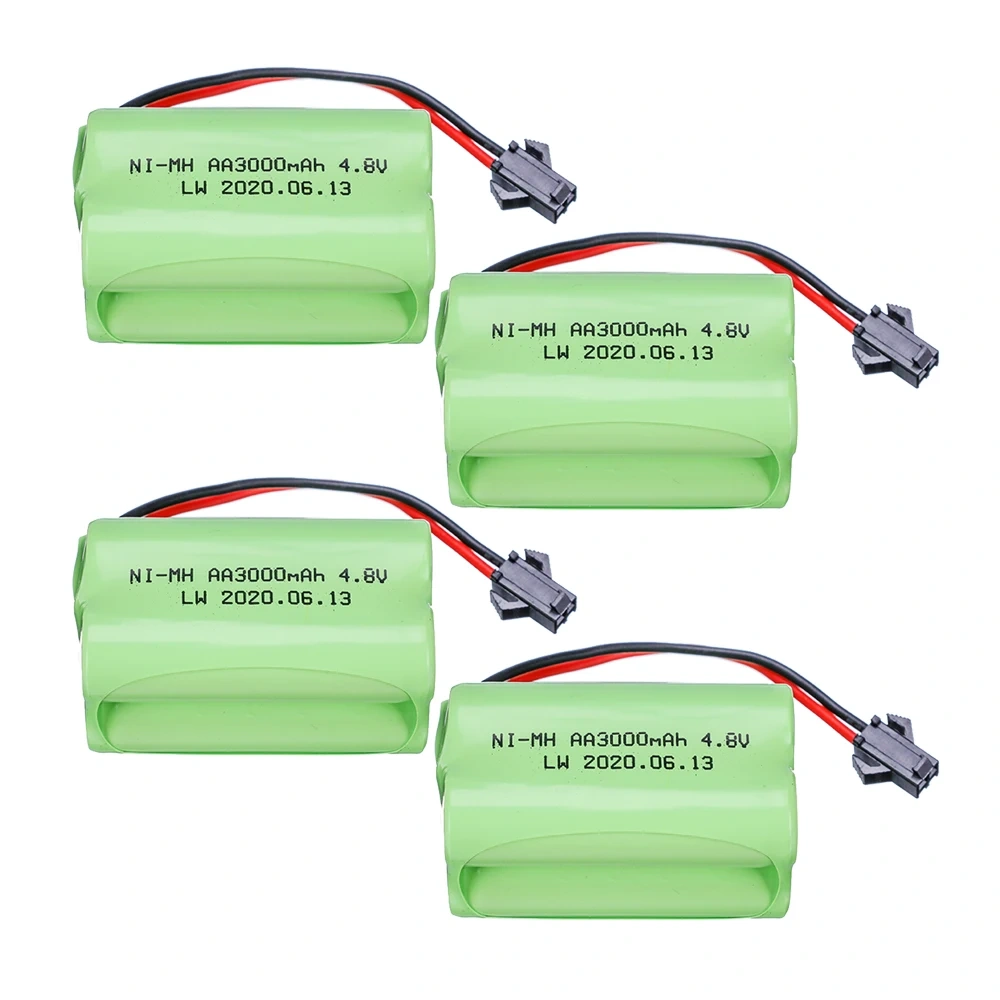 4.8V 3000mAh NIMH Battery For Rc Toys Cars Trucks RC Tanks Robots Boat Toy Battery AA 4.8v Rechargeable Battery Pack wholesale