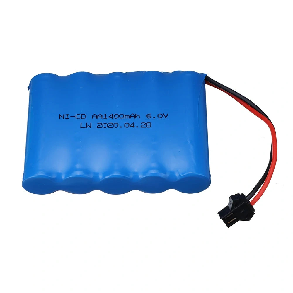 (SM Plug) Ni-CD 6v 1400mah Battery + USB Charger For Rc toys Cars Tanks Trucks Robots Boats Guns AA 6v Rechargeable Battery Pack