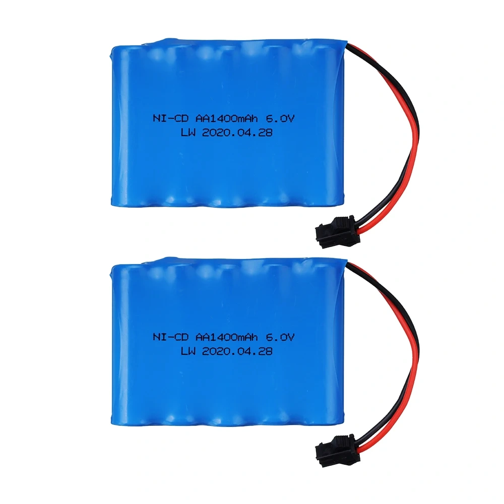 (SM Plug) Ni-CD 6v 1400mah Battery + USB Charger For Rc toys Cars Tanks Trucks Robots Boats Guns AA 6v Rechargeable Battery Pack