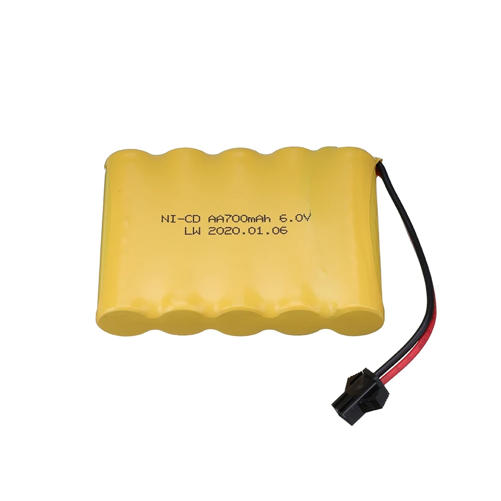 6V 700mah AA NI-CD Battery with charger High capacity Electric toy battery Remote car ship truck robot rechargeable 6 v 700 mah