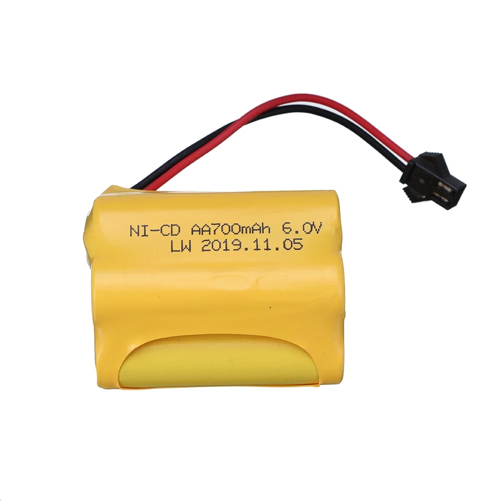 6V 700mAh NiCD Battery + 6V Charger For RC Cars Robots Tanks Truck Boats 6v Ni-CD Battery Aa 700mah 6v Rechargeable Battery Pack
