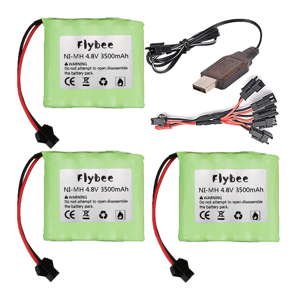 (SM plug) 4.8v 3500mah NiMH Battery For Rc toys Cars Trucks Tanks Robots Boats Guns 4.8v Rechargeable Battery 4* AA Battery Pack