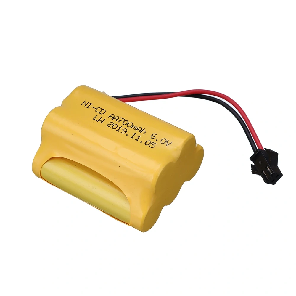 6V 700mAh NiCD Battery + 6V Charger For RC Cars Robots Tanks Truck Boats 6v Ni-CD Battery Aa 700mah 6v Rechargeable Battery Pack