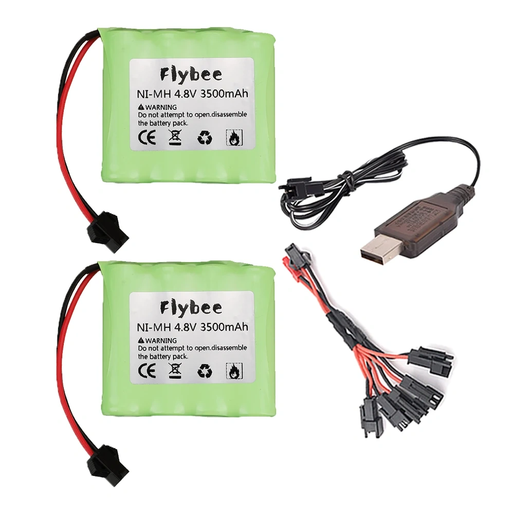 (SM plug) 4.8v 3500mah NiMH Battery For Rc toys Cars Trucks Tanks Robots Boats Guns 4.8v Rechargeable Battery 4* AA Battery Pack