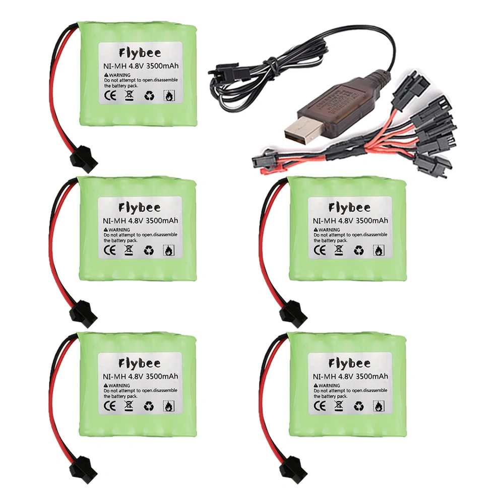 (SM plug) 4.8v 3500mah NiMH Battery For Rc toys Cars Trucks Tanks Robots Boats Guns 4.8v Rechargeable Battery 4* AA Battery Pack