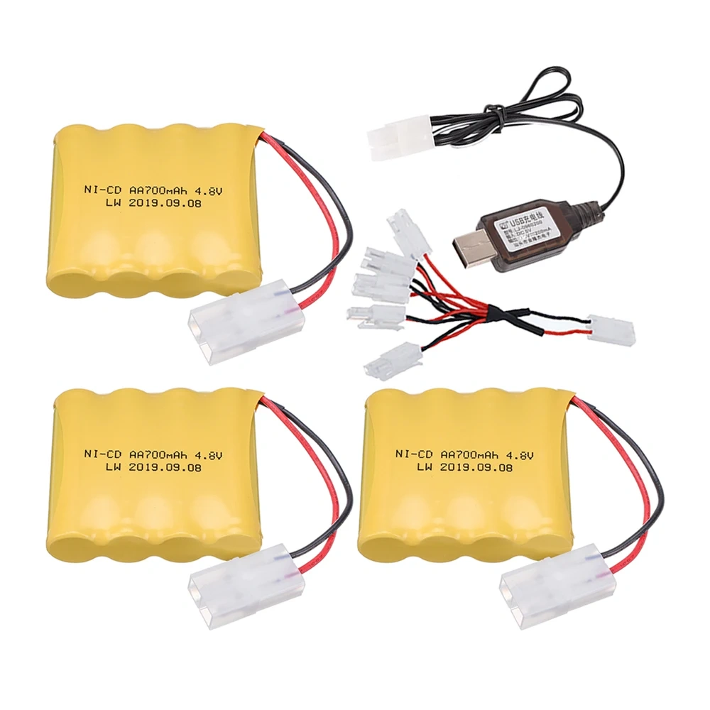 4.8v 700mah Rechargeable Battery For Rc toys Cars Trucks Tanks Robots Gun AA NI-MH Battery 4.8v Battery Pack For Rc Boats