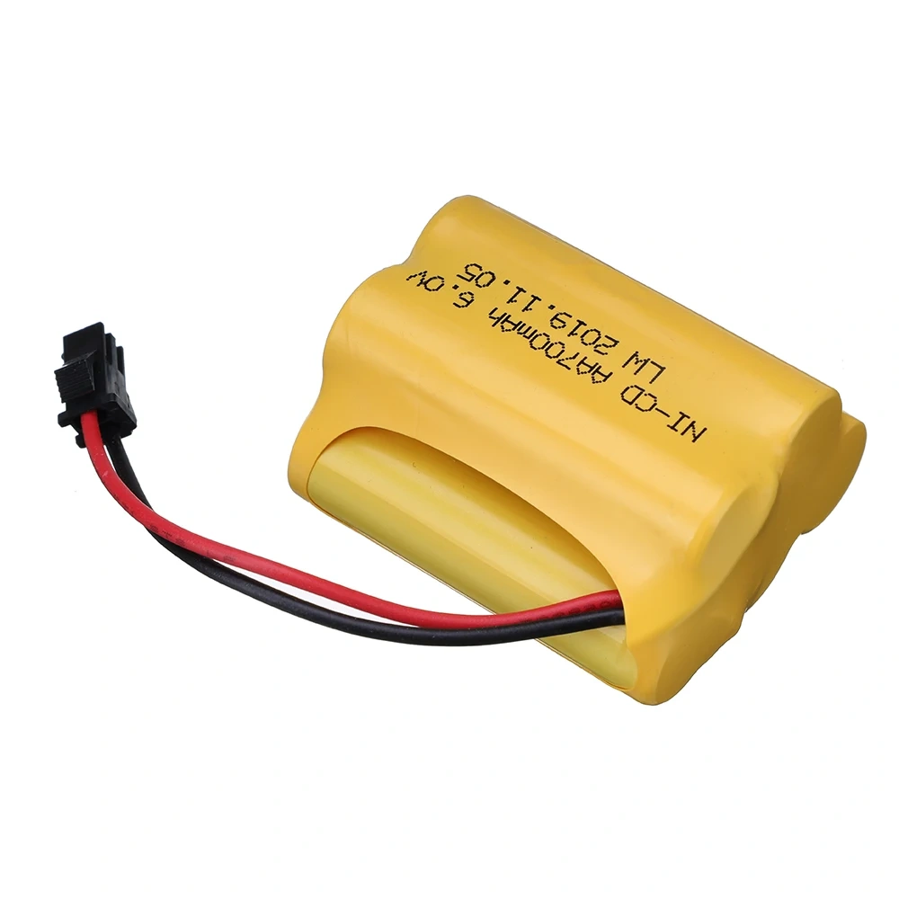 6V 700mAh NiCD Battery + 6V Charger For RC Cars Robots Tanks Truck Boats 6v Ni-CD Battery Aa 700mah 6v Rechargeable Battery Pack