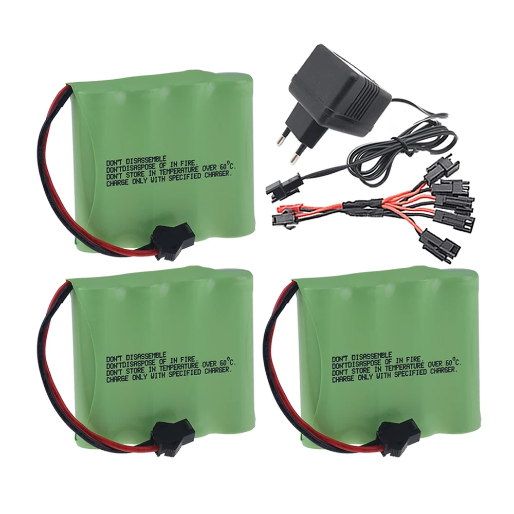 (SM Plug) 4.8v 4500mah NiMH AA Battery Pack + 4.8v Charger For Rc toys Cars Tanks Robots Boats Guns 4.8v Rechargeable Battery