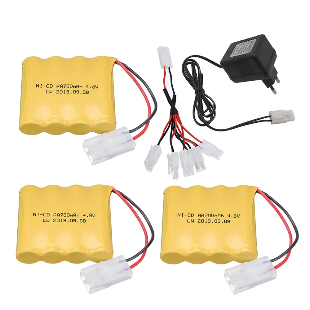 700mah 4.8v Rechargeable Battery Charger For Rc toys Cars Trucks Tanks Robots NI-CD Battery AA 4.8v Batteries Pack For Rc Boats
