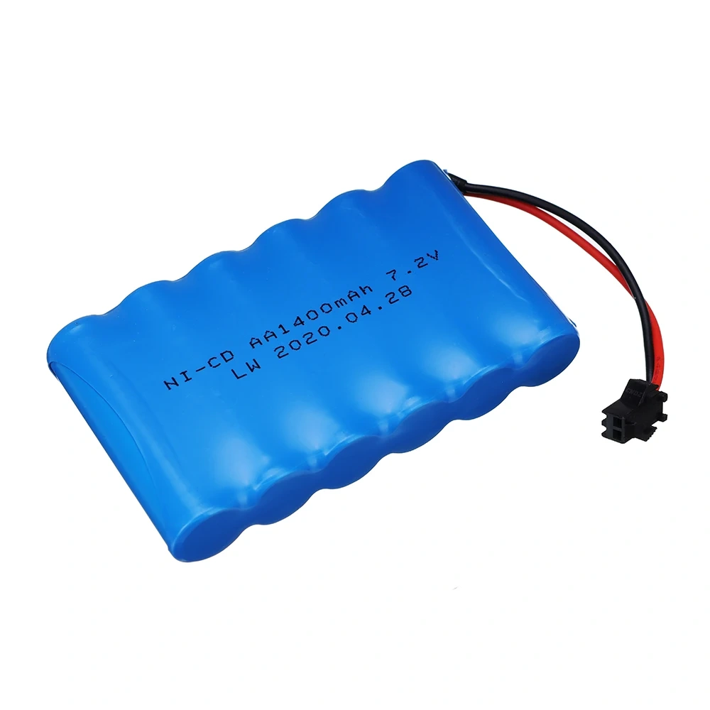 (SM Plug) 7.2v 1400mah NiCD Battery For RC toys Car Tanks Trains Robot Boat Gun Ni-CD AA 700mah 7.2v Rechargeable Battery 1-5PCS