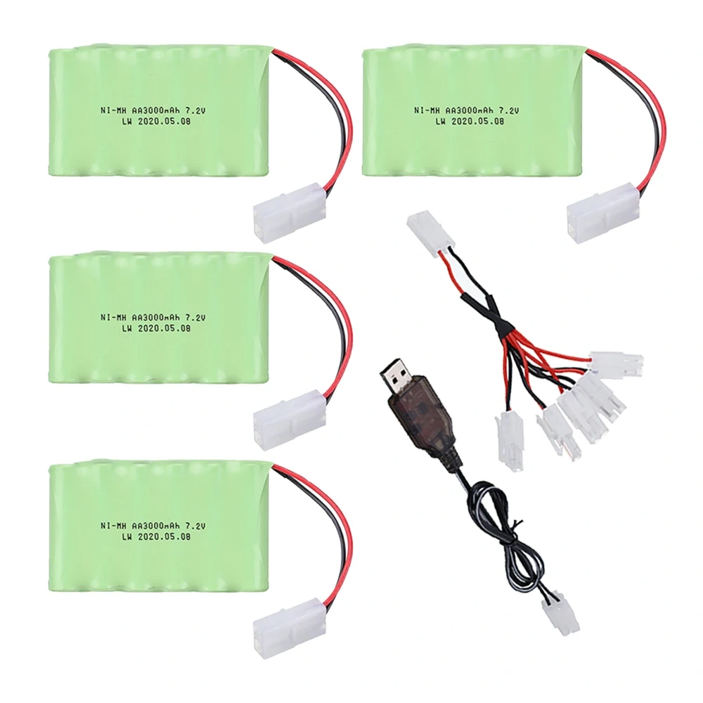 Upgrade 7.2V 3000mah NiMH Rechargeable Battery Pack For Rc toys Car Tanks Truck Robots Gun Ni-MH AA 7.2v 2400mah Batteries Pack