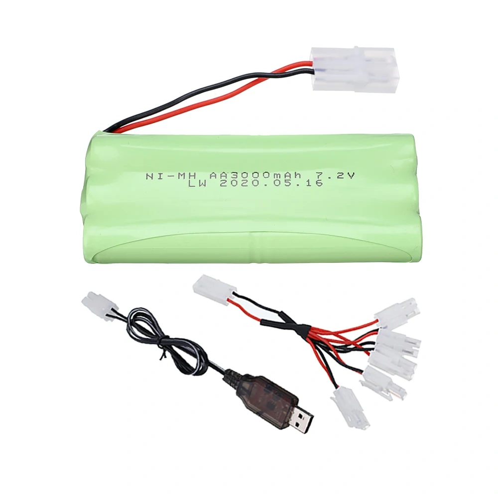 7.2V Ni-MH Battery For Rc Toys Cars RC Tanks RC Trucks RC Robots RC Guns RC Boats Accessories AA 7.2V 3000mah NIMH Battery Pack