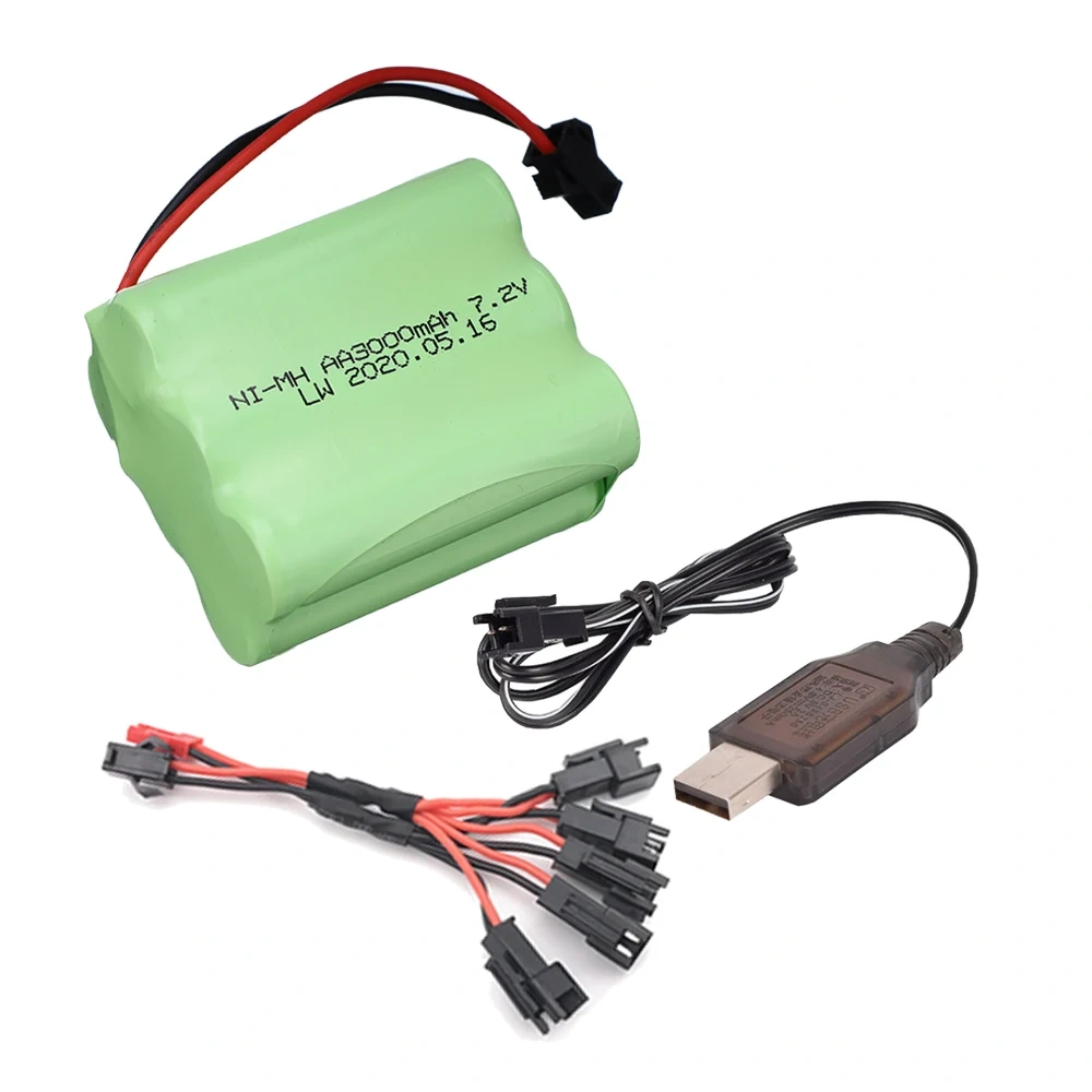 7.2v 3000mah AA NI-MH rechargeable battery For Remote control electric toy boat RC car RC truck 7.2 V 3000 mah aa nimh battery